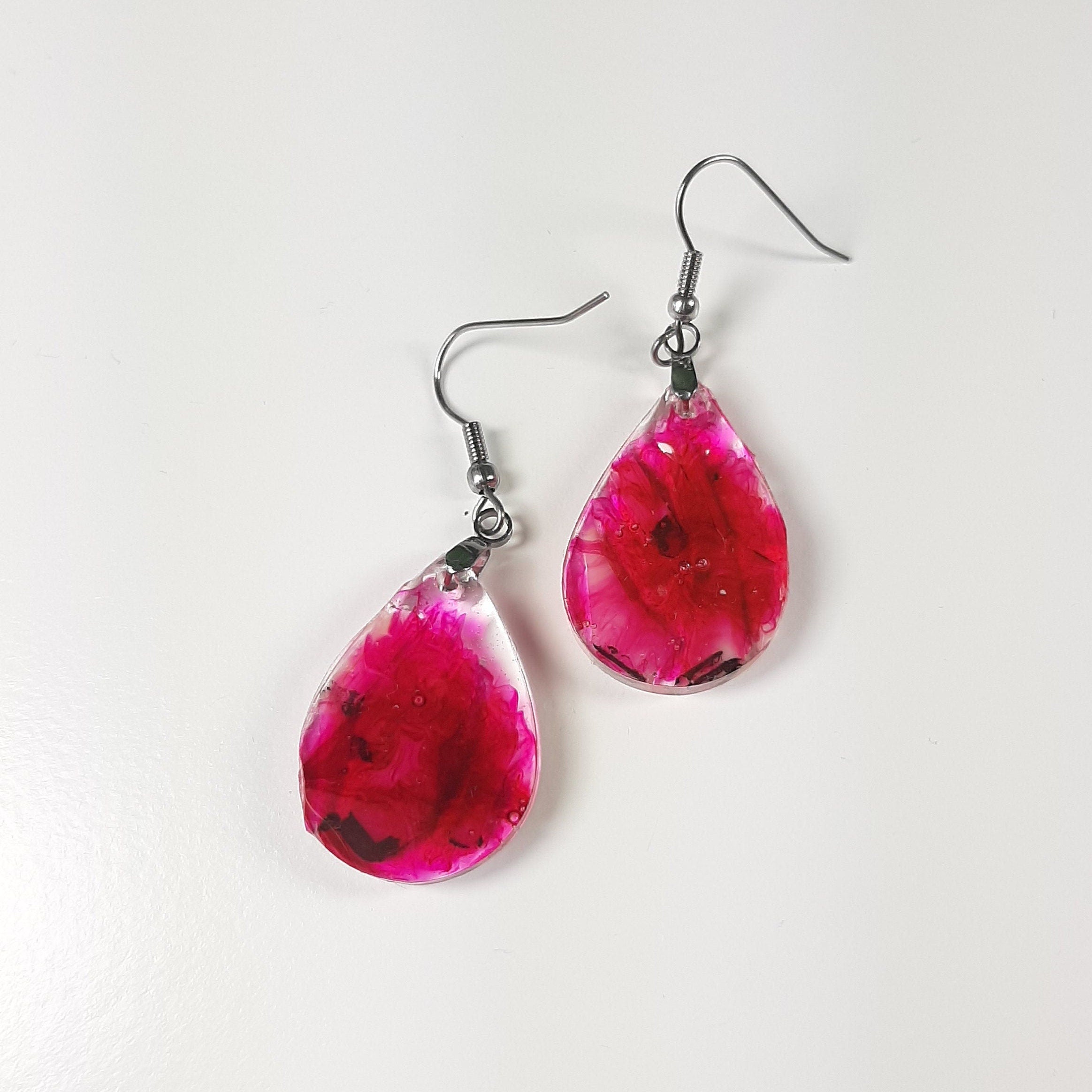 Broken Glass, Resin and Alcohol Ink Earrings