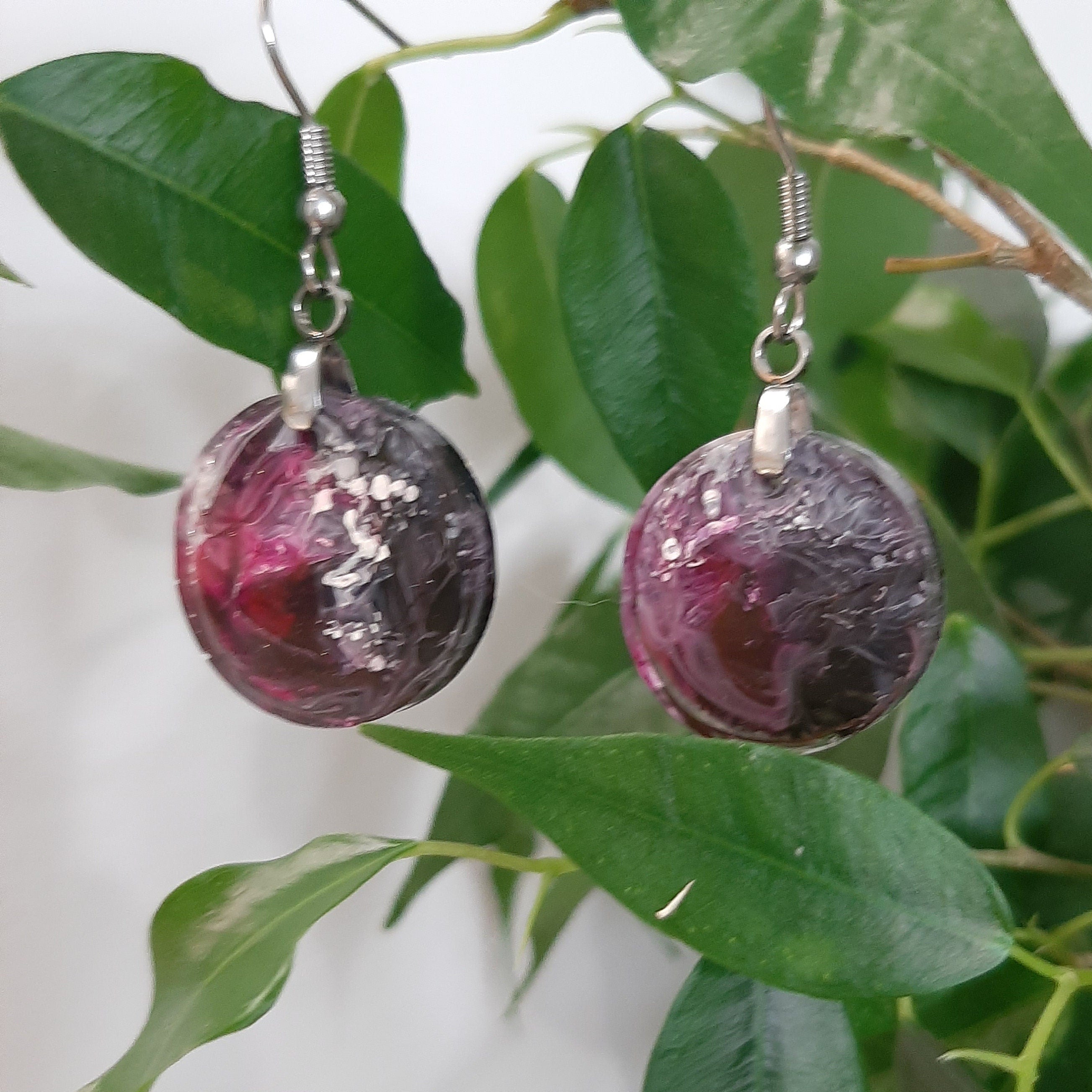 Resin and Alcohol Ink Earrings
